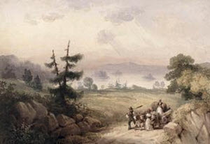 Loaylists on the road with cart and horse