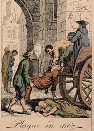 Collecting the dead for burial during the Great Plague